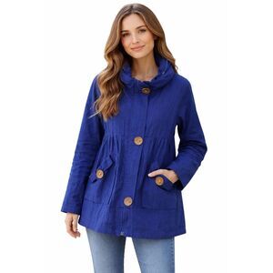 Dorman  Vintage Y2K Royal Blue Windbreaker Hooded Baby Doll Jacket SZcS